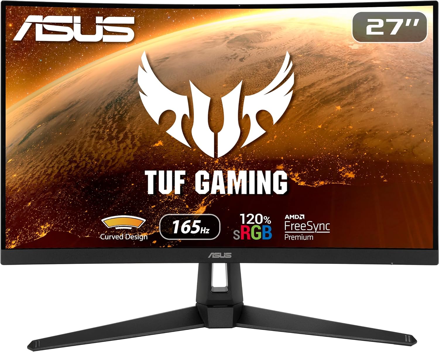 TUF Gaming VG27VH1B 27'' FHD Curved Gaming Monitor(165Hz,1ms,FreeSync)