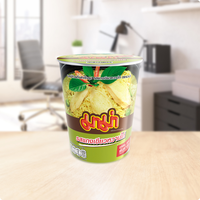 Instant Cup Noodles Chicken Green Curry Flavour