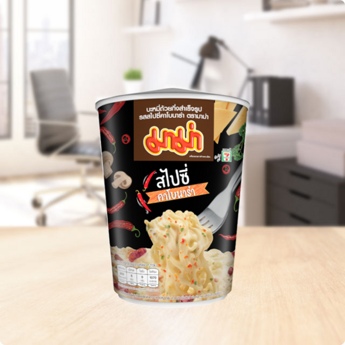 Instant Cup Noodles Spicy Carbonara Flavour