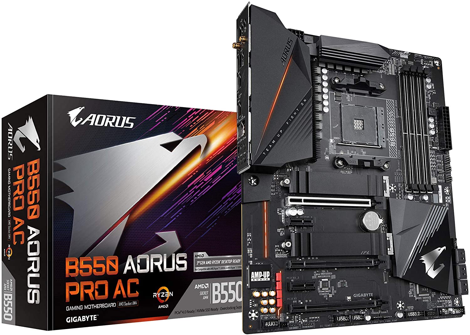 Aorus B550 AORUS Pro AC (LGA AM4 / Max Ram to 128GB / Wifi 6 +Bluetooth )