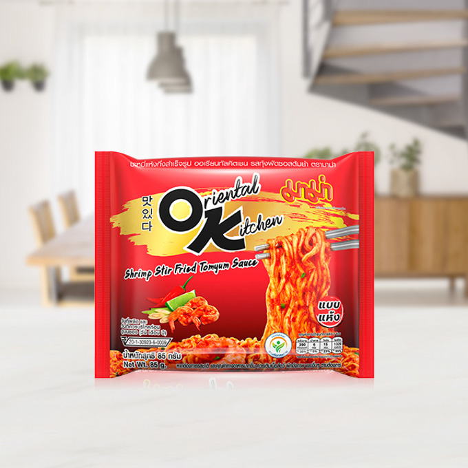 Dried Instant Noodles Oriental Kitchen Shrimp Stir Fried Tomyum Sauce Flavour